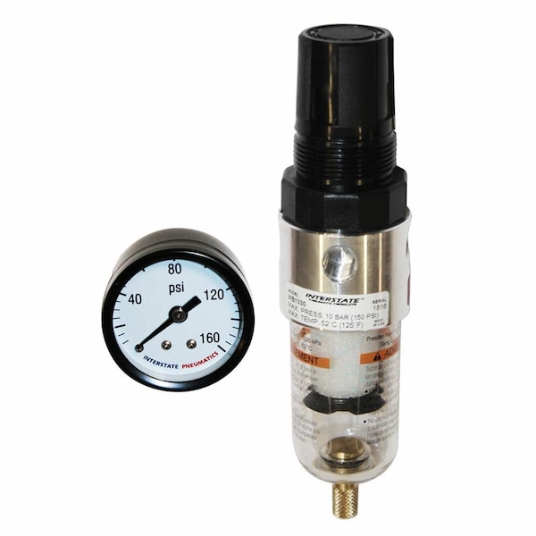 Interstate Pneumatics 1/4 Inch Filter / Regulator Combo - with 160 PSI gauge WB1330G-D - main